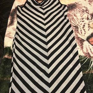 Grey and black striped Plus sized Maxi Dress
